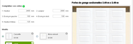 Prise de c&ocirc;tes porte de garage