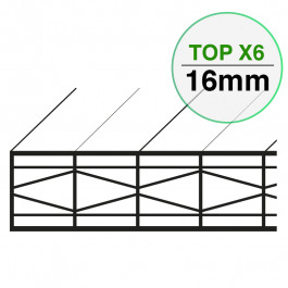 Plaque Polycarbonate Structure X Larg. 1200 mm TOP X6 EP 16 mm