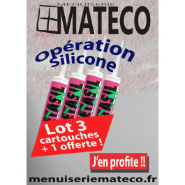 Lots de 3 Cartouches de Silicone + 1 Offerte