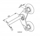 Roulette tandem, nylon, 2", arbre 11mm 