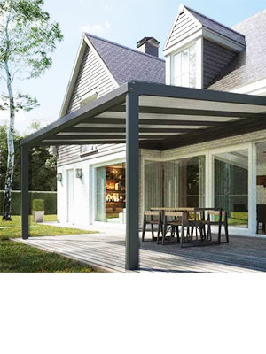 Pergola toiture plate et bioclimatique